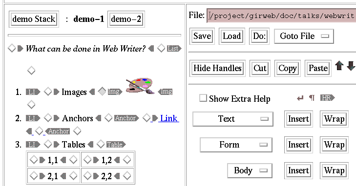 WebWriter Screen Snapshot