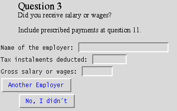 Form after user presses "Yes" 
button