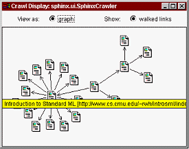 Crawl Display: viewing the crawl graph