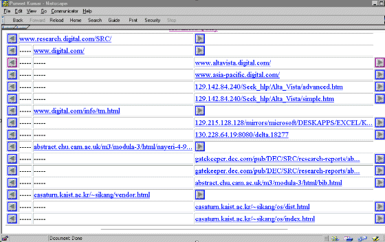 Results of an Advanced Query in Tree Mode